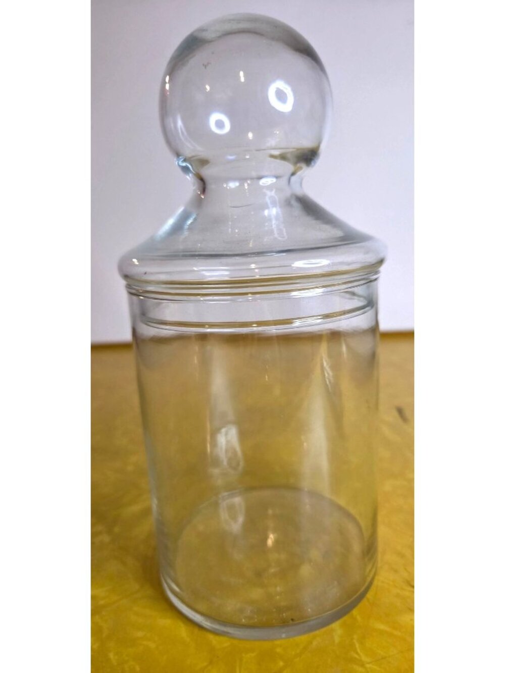 Clear Glass Jar Round Lid 8"x4" Decorative Storage Container w Lid